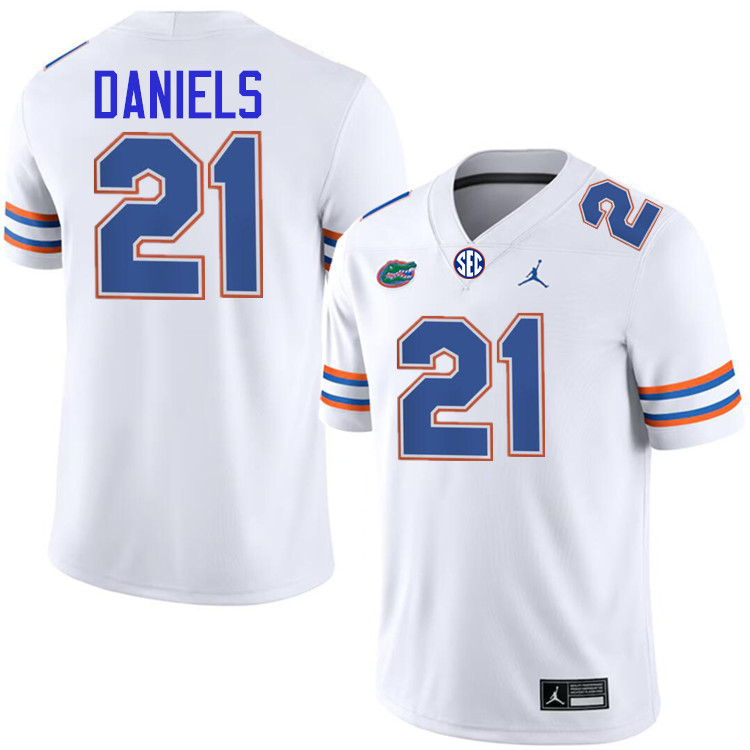 #21 KD Daniels Gators Jersey,Florida Gators College Football Jerseys Stitched-White  #21 KD Daniels Gators Jersey,Florida Gators College Football Jerseys Stitched-White